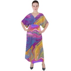 Flow V-neck Boho Style Maxi Dress by kiernankallan
