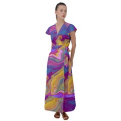 Flow Flutter Sleeve Maxi Dress by kiernankallan