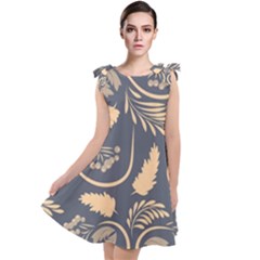 Folk Flowers Pattern  Tie Up Tunic Dress by Eskimos