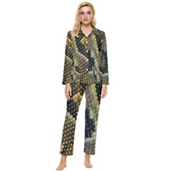 Leatherette Snake 2 Womens  Long Sleeve Pocket Pajamas Set by skindeep