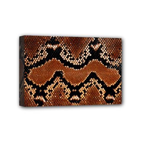 Leatherette Snake 3 Mini Canvas 6  X 4  (stretched) by skindeep