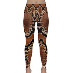 Leatherette Snake 3 Lightweight Velour Classic Yoga Leggings by skindeep