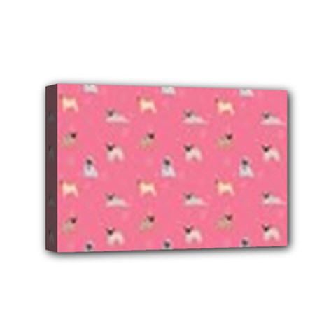 Funny Pugs  Cute Pets Mini Canvas 6  X 4  (stretched) by SychEva