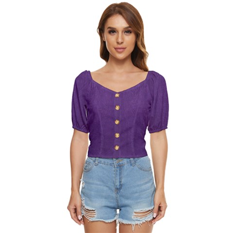 Leather Smooth 18-purple Button Up Blouse by skindeep