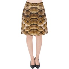Reptile Skin Pattern 11 Velvet High Waist Skirt by skindeep