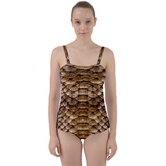Reptile Skin Pattern 11 Twist Front Tankini Set by skindeep
