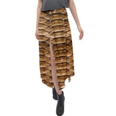 Reptile Skin Pattern 11 Velour Split Maxi Skirt by skindeep