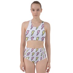 Pattern Cute Flash Design Racer Back Bikini Set by brightlightarts