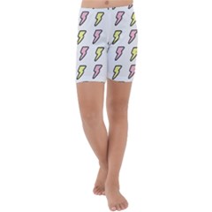 Pattern Cute Flash Design Kids  Lightweight Velour Capri Yoga Leggings by brightlightarts