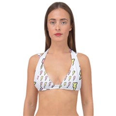 Pattern Cute Flash Design Double Strap Halter Bikini Top by brightlightarts
