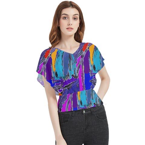 Waterfalls Butterfly Chiffon Blouse by kiernankallan