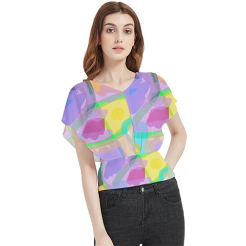  Butterfly Chiffon Blouse by kiernankallan
