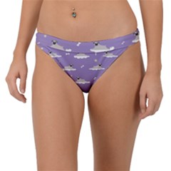 Pug Dog On A Cloud Band Bikini Bottom by SychEva