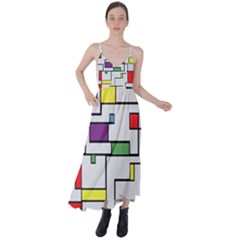 Colorful Rectangles Tie Back Maxi Dress by LalyLauraFLM