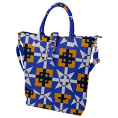 Shapes On A Blue Background                                                        Buckle Top Tote Bag by LalyLauraFLM