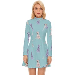 Dalmatians Are Cute Dogs Long Sleeve Velour Longline Dress by SychEva