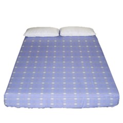 Lighblu Plaid Small Fitted Sheet (queen Size) by snowwhitegirl