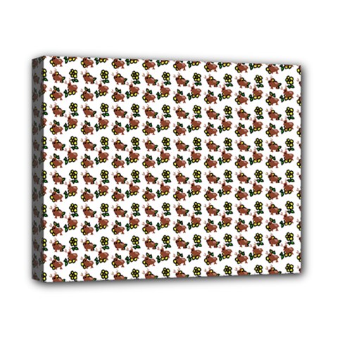 Cute Deer Pattern White Canvas 10  X 8  (stretched) by snowwhitegirl