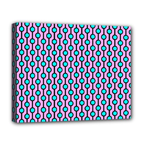 Blue Circles On Purple Background Geometric Ornament Deluxe Canvas 20  X 16  (stretched) by SychEva