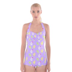 My Adventure Pastel Boyleg Halter Swimsuit  by thePastelAbomination