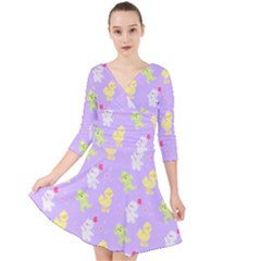 My Adventure Pastel Quarter Sleeve Front Wrap Dress by thePastelAbomination
