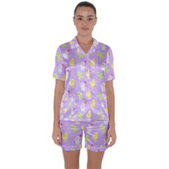 My Adventure Pastel Satin Short Sleeve Pajamas Set by thePastelAbomination
