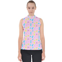 Arcade Dreams Pink Mock Neck Shell Top by thePastelAbomination