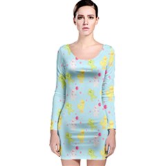 My Adventure Blue Long Sleeve Bodycon Dress by thePastelAbomination