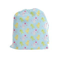 My Adventure Blue Drawstring Pouch (xl) by thePastelAbomination