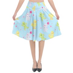 My Adventure Blue Flared Midi Skirt by thePastelAbomination