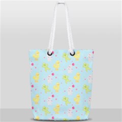 My Adventure Blue Full Print Rope Handle Tote (small) by thePastelAbomination