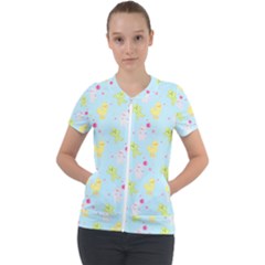 My Adventure Blue Short Sleeve Zip Up Jacket by thePastelAbomination