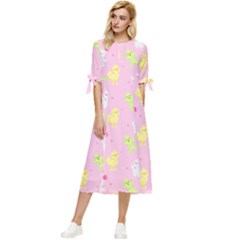 Pastel Adventure Bow Sleeve Chiffon Midi Dress by thePastelAbomination