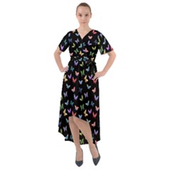Bright And Beautiful Butterflies Front Wrap High Low Dress by SychEva
