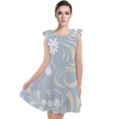 Folk Flowers Pattern Floral Surface Design Seamless Pattern Tie Up Tunic Dress by Eskimos