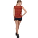 Red Pattern Bubble Hem Chiffon Tank Top View2