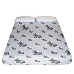 Grey Unicorn Sketchy Style Motif Drawing Pattern Fitted Sheet (queen Size) by dflcprintsclothing