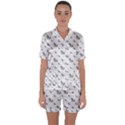 Grey Unicorn Sketchy Style Motif Drawing Pattern Satin Short Sleeve Pajamas Set View1