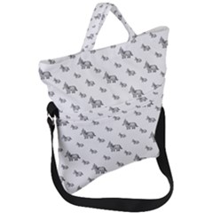 Grey Unicorn Sketchy Style Motif Drawing Pattern Fold Over Handle Tote Bag by dflcprintsclothing