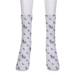 Grey Unicorn Sketchy Style Motif Drawing Pattern Men s Crew Socks by dflcprintsclothing