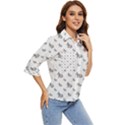 Grey Unicorn Sketchy Style Motif Drawing Pattern Women s Quarter Sleeve Pocket Shirt View2