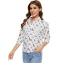 Grey Unicorn Sketchy Style Motif Drawing Pattern Women s Quarter Sleeve Pocket Shirt View3