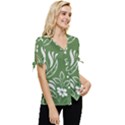 Folk flowers pattern Floral surface design Seamless pattern Bow Sleeve Button Up Top View3