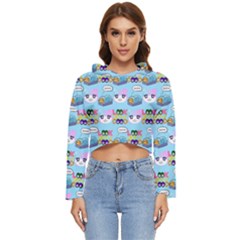 Look Cat Women s Lightweight Cropped Hoodie by Sparkle