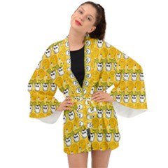 Cartoon Pattern Long Sleeve Kimono by Sparkle