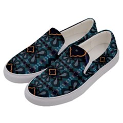 Blue Pattern Men s Canvas Slip Ons by Dazzleway