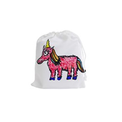 Unicorn Sketchy Style Drawing Drawstring Pouch (small) by dflcprintsclothing