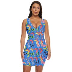 Bright Butterflies Circle In The Air Draped Bodycon Dress by SychEva