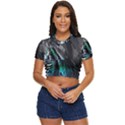 Glitch Witch Side Button Cropped Tee View1