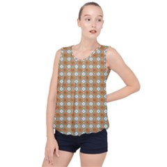 Geometry Bubble Hem Chiffon Tank Top by Sparkle